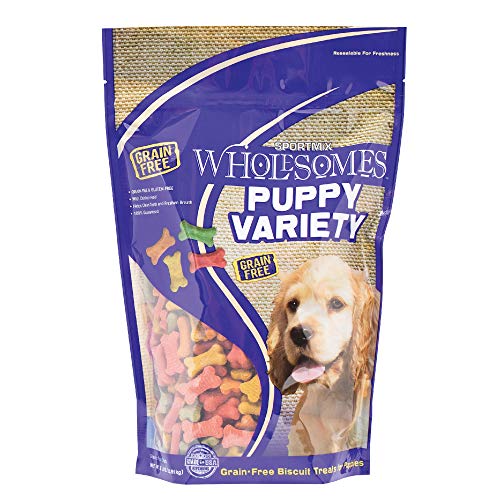 Sportmix Wholesomes Puppy Variety Grain Free Dog Biscuit Treats, 2 Lb.