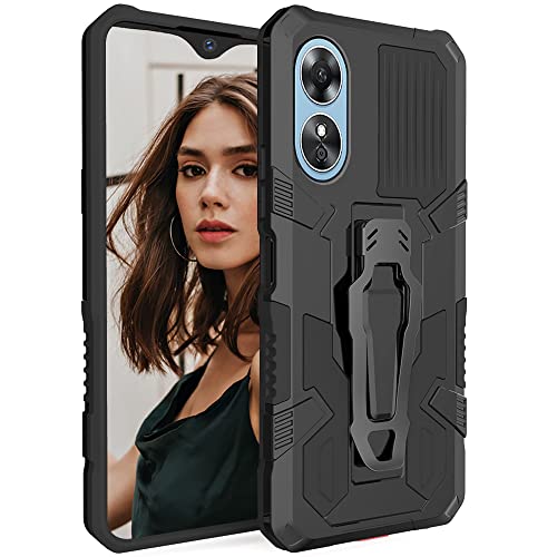 Coque Oppo A17 4G antichoc militaire protection clip ceinture noir