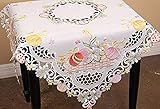 Xia Home Fashions Country Egg Embroidered Cutwork 34-InchBy 34-Inch Easter Table Topper