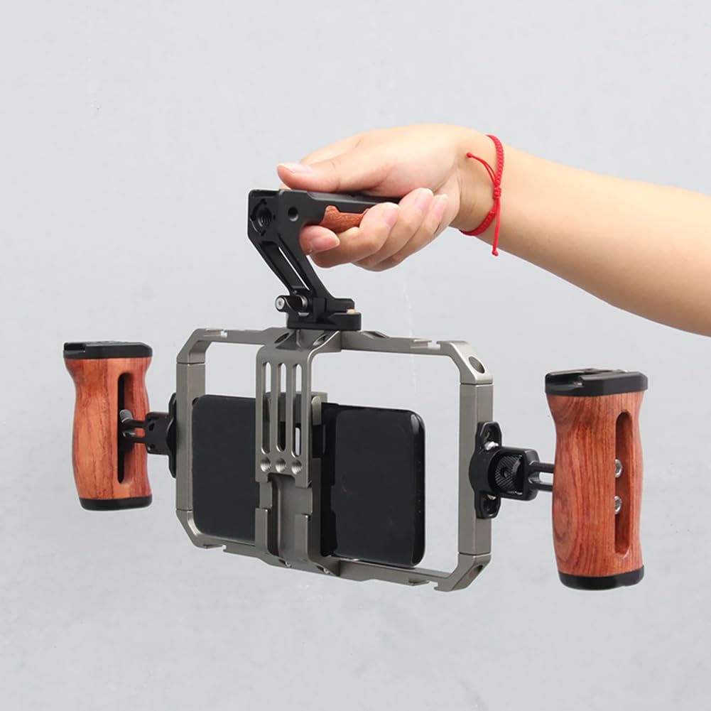 Soporte de video para smartphone, jaula de conejo, para hacer películas, teléfono móvil, estabilizador de video, asa, trípode, de soporte