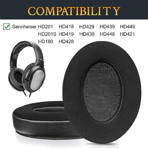 SOULWIT Earpads Replacement for Sennheiser HD201/HD201S/HD206/HD200 Pro/HD180/HD418/HD419/HD421/HD428/HD429/HD438/HD439/HD448/HD449/HD451/HD461/HD471 Headphones - Image 2