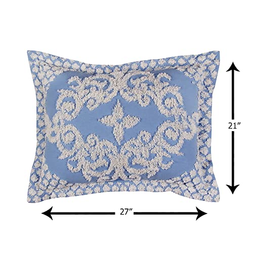 Colcha de algodón transpirable azul Better Trends para cama doble 4