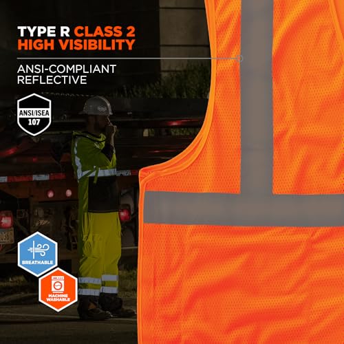 Image of Ergodyne GloWear ANSI High Visibility Orange Breakaway Reflective Safety Vest
