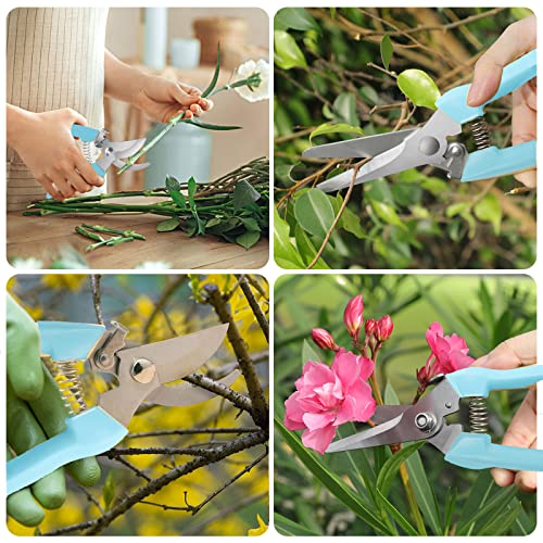 Premium Garden Pruners, Meperez Scissors Gardening Tools, Lightweight Pruning Shears, For Floral, Rose, Hedge, Tree, Small Stem, Premium Plant Clippers, Bonsai Cutters, Upgrade, Anvil Snips 2 Pack #TOP5