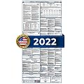 2022 California Labor Law Poster by Labor Law Solutions, State and Federal, OSHA Compliant - Space Saver Compatible with Office Walls, Break Rooms, and Doors - All In One, Premium Quality Laminated 20x40 Slim