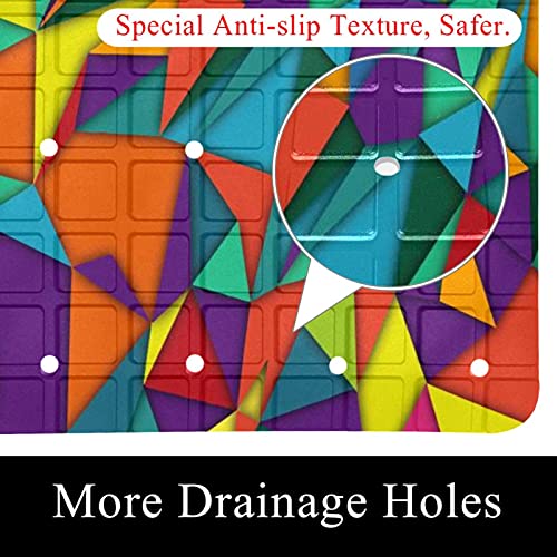 Tapis antidérapant baignoire avec ventouses et trous de drainage