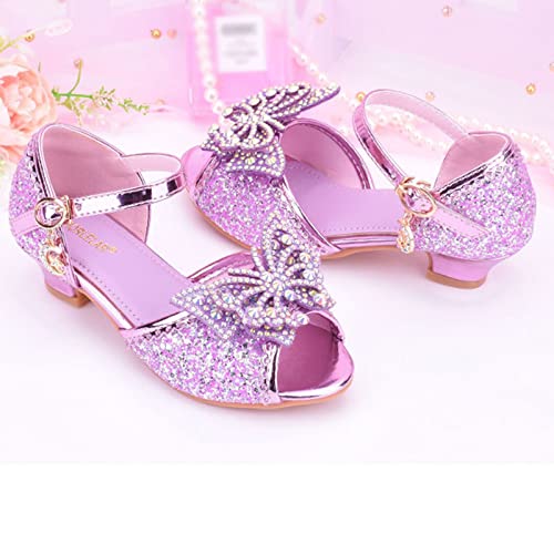 Children Shoes With Shiny Sandals Princess Shoes Bow High Heels Show Princess Shoe Girls Kids Sandals Size 133