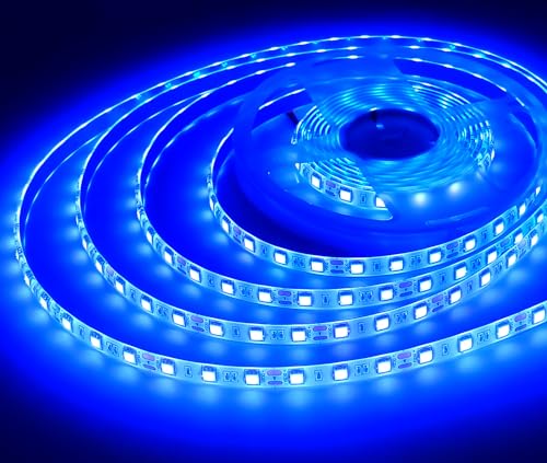 iNextStation LED Strip Licht Blauw, 16.4ft/5M 12V SMD5050 300LEDs IP65 Waterdicht Snijdbaar Flexibel Ledstrip voor Keuken, Slaapkamer, Home-ledverlichting, Bars, Restaurants, Auto (Geen voeding)