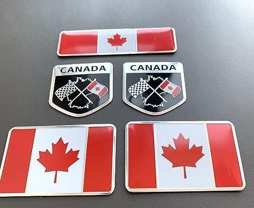 Image of 4pcs Metal Canada Canadian CA Flag Emblem Decal Stickers,Canadian National Flags Decal Patriotic Badges for Cars Trucks SUV Bumper Window Fender