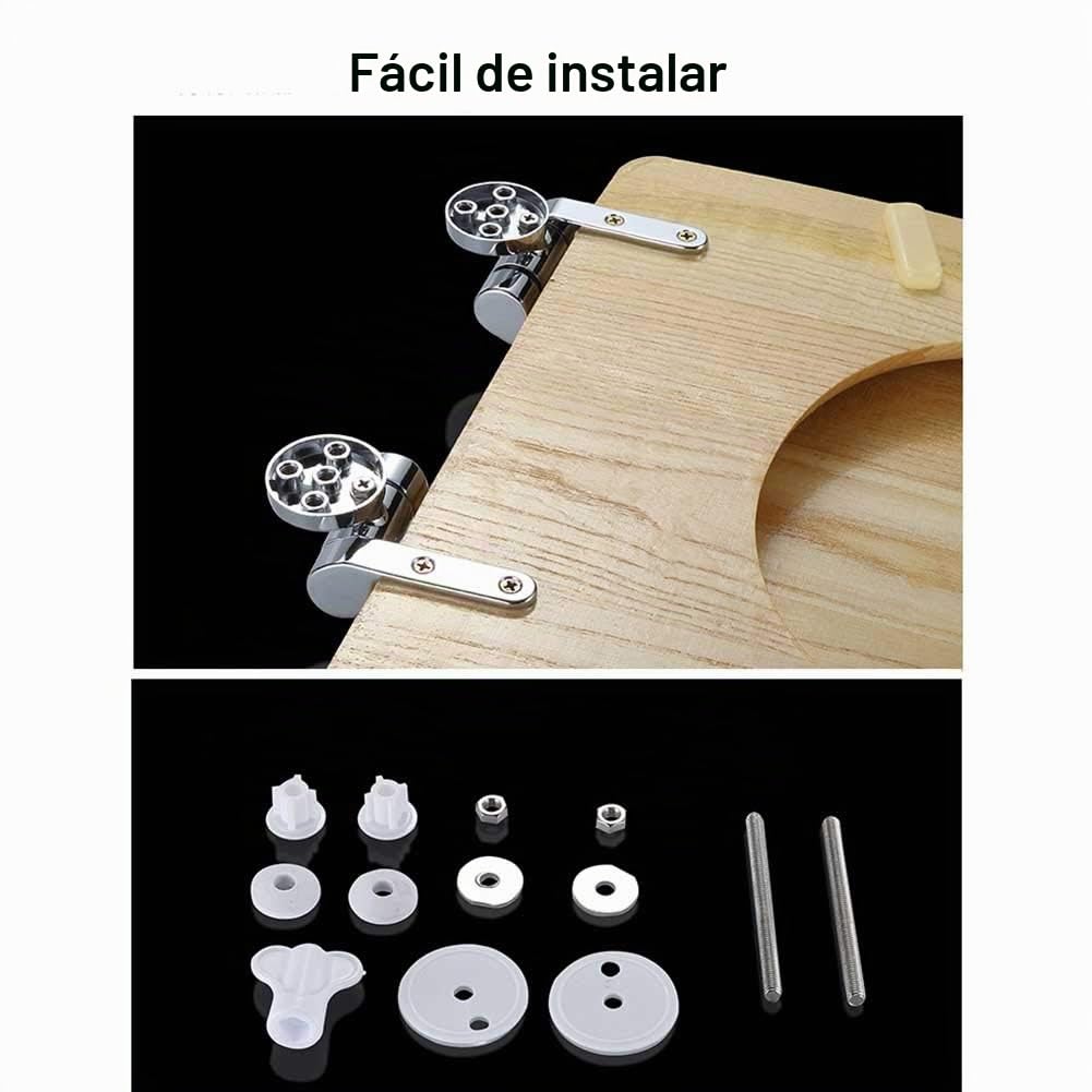 Madera Maciza Universal Asiento De Inodoro Bisagra De Metal Tapa del Inodoro Cierre Lento Y Suave Óxido Y Resistente Al Agua Antibacteriano Y Ecológico Fácil De Instalar,D