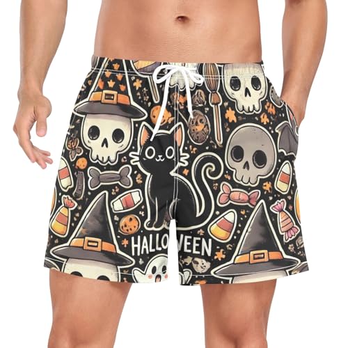 Men's Swim Trunks with Liner Spotted Leopards Quick Dry Bathing Suit Small