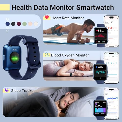 Image of Smartwatch for Women /Men, Compatible with Android & iPhone, 1.8'' Fitness Tracker Watch with Alexa, Call & Notification Alerts, Heart Rate & Sleep Monitor, 120 Sports Modes, Waterproof Smart Watch