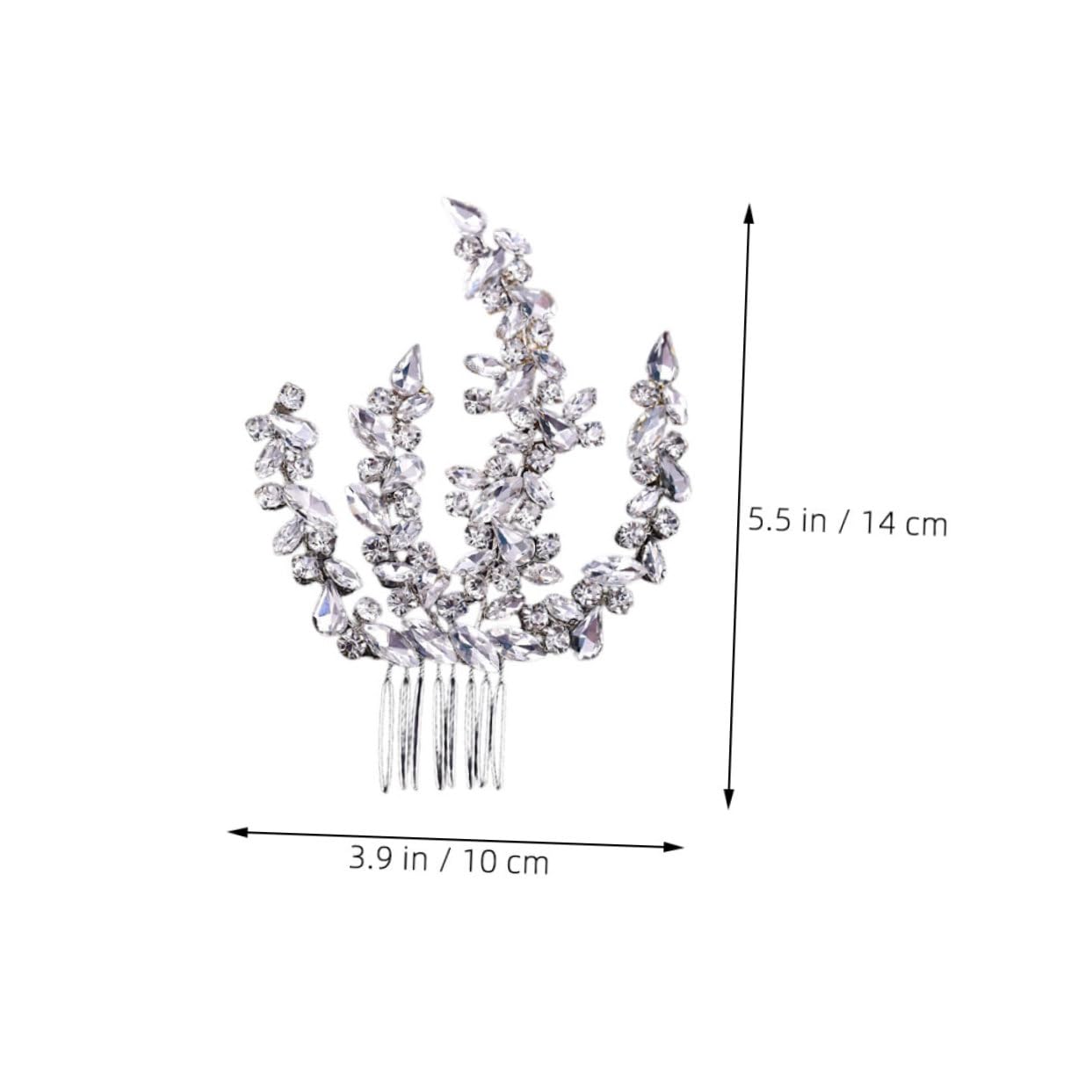 Ipetboom Pettine da Sposa con Cristalli Incastonati in Metallo, Accessorio per Acconciature Eleganti e Sofisticate
