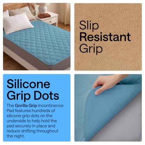 Image of GORILLA GRIP Washable Reusable Underpads, 34X52, Blue