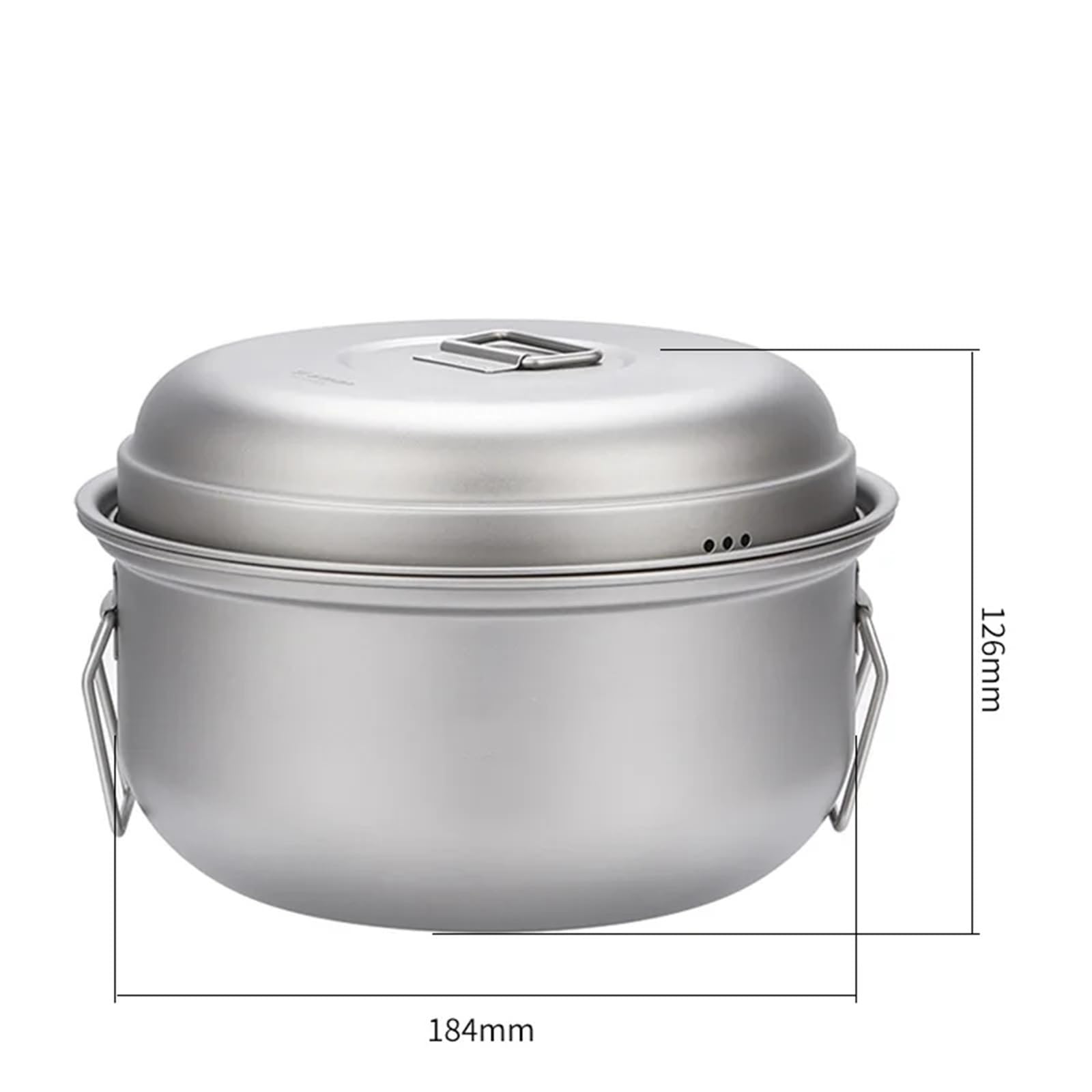 Pentola vaporiera titanio puro 2L utensile portatile campeggio picnic | Set leggero for zuppa a vapore in titanio for picnic, escursioni e pasti all'aperto
