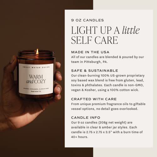 Sweet Water Decor, Love You Candle | Mahogany Teakwood Scented Soy Wax Candle For Home | Valentine's Day Gifts | 9Oz Clear Jar, 40 Hour Burn Time #TOP1