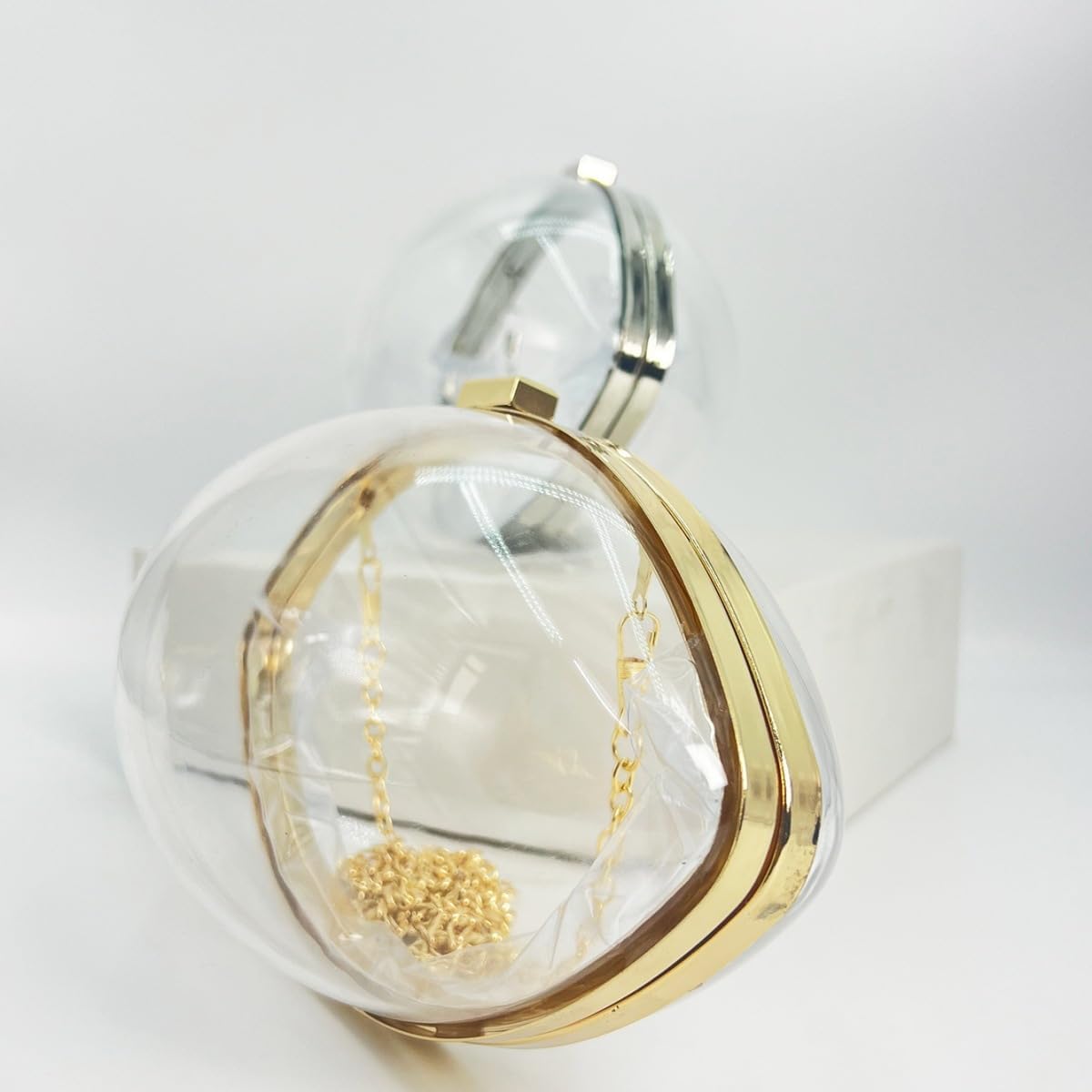 Clear Football Purse For Women Football Shaped Purse Crossbody Bag Acrylic Clutch Purse - Image 5