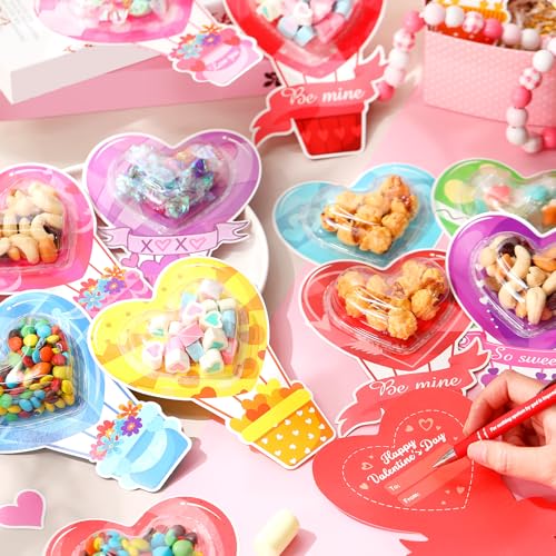 Cartes Saint-Valentin montgolfière pour échanges en salle de classe