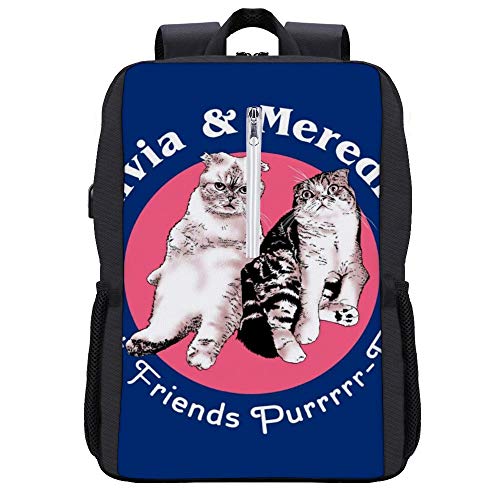 Olivia and Meredith Best Friends - Mochila para portátil con puerto de carga USB
