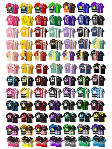 Custom Retro Bowling Shirts with Personalized Team & Player Name | Unisex Vintage Button Down Casual Shirts for Men & Women2