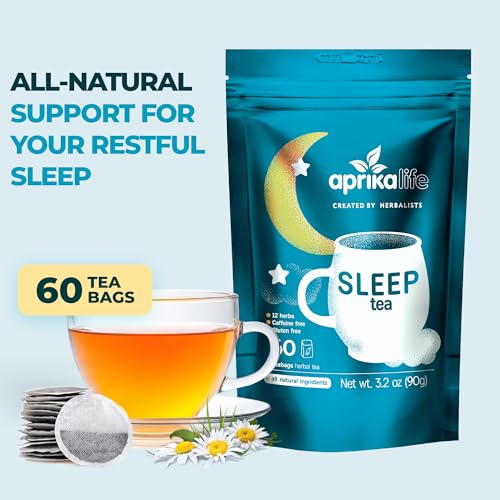 Aprika Life Sleep Tea for Bedtime Relaxation & Stress Relief – Natural Caffeine-Free Herbal Nighttime Tea with Chamomile, Lavender, Mint & Hibiscus – No Melatonin Sleep Aid – Relaxing Tea Bags 60 Pack - Image 4