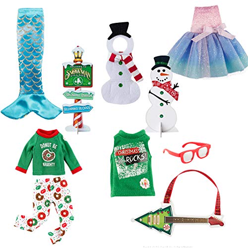 The Elf on the Shelf Claus Couture 2019 Set: Pastel Polar Princess, Merry Merry Mermaid, Silly Snowman Set, Rock-and-Roll, Donut Be Naughty PJs, and Exclusive Joy Bag - Thumbnail 4