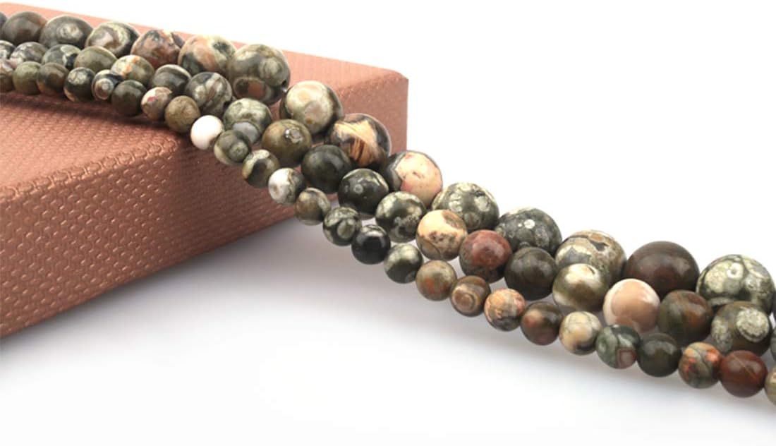 4mm Natural Green Rainforest Jasper Gemstone Round Loose Stone Beads for Jewelry Making DIY Crafts Design 1 Strand 15" APPR.98-100pcs - Image 5