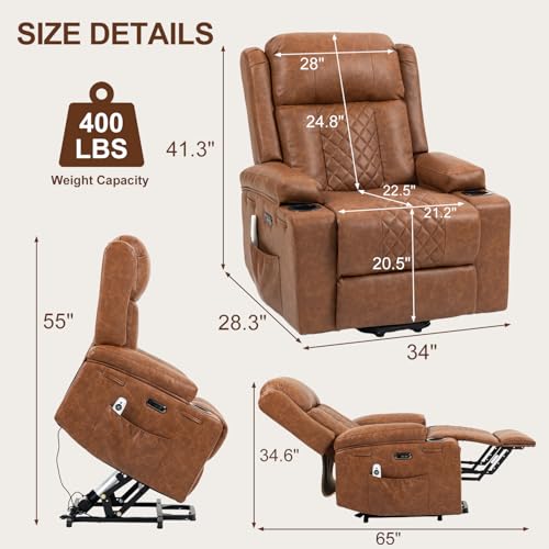 Sillón plegable Marrón claro cómodo y reclinable miniatura 2