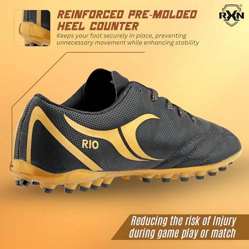 Image of RXN Men's Turbo Football Studs | Lightweight & Durable Cleats Football Shoes | Superior Traction for All Pitches | Premium Comfort & Performance for Every Match