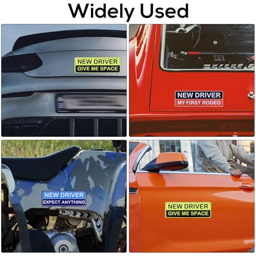 Image of 3pcs New Driver Magnet for Car, Reflective Magnetic New Driver Sticker Durable Removable Car Bumper Sticker for Novice Drivers, Student Driver Warning Sign