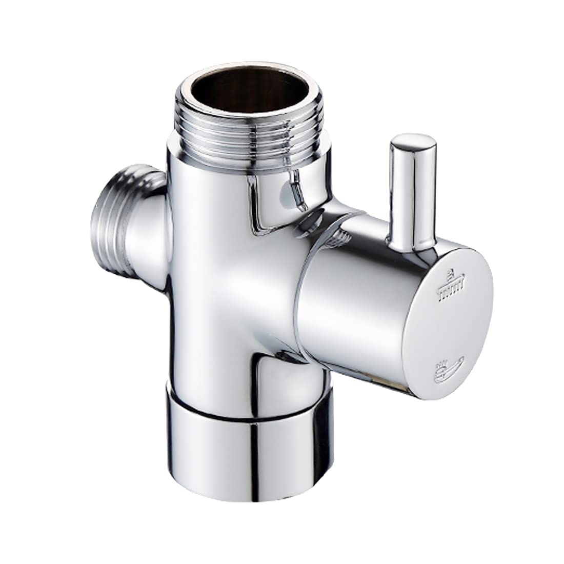 KSMY 1/2" BSP (21mm) 2-Way Shower Arm Diverter Splitter Adapter Angle Valve Chrome Brass for The Shower Head Handshower-Round