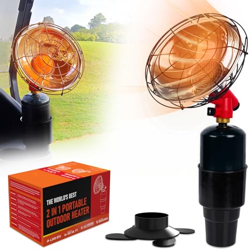 Golf Cart Heater, 6500-BTU 2 in 1 Portable Propane Heater for Golf and Camping, Golf Cart Accessories Winter Heating Helpers?1LB Propane Tank is Not Included?