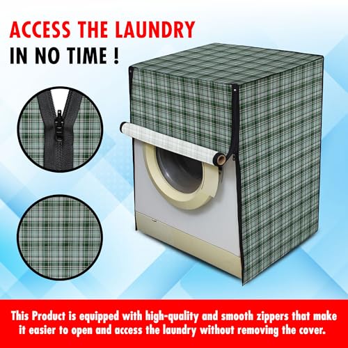 Image of Lithara Front Load Fully Automatic Washing Machine Cover for LG, Samsung, IFB, Whirlpool, Suitable for 5 kg & 5.5 Kg - Waterproof, Dustproof Cover (Print-8)