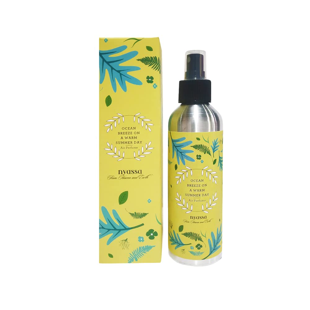 Nyassa Ocean Breeze on a Warm Summer Day Air Perfume 180ml, Water-Based Aquatic Room Spray, Long-Lasting Odour Eliminator for Home, Car, Hotel, Toilet & Office, Alcohol & Paraben-Free
