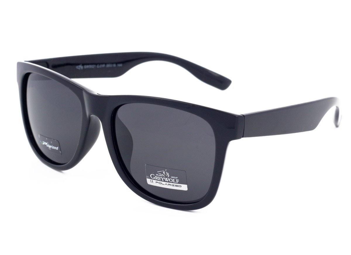 Grey Wolf Fashion Style Polarised Sunglasses for Men Women Driving Fishing Sport Light Grey Lenses Black Plastic Frame Anti Glare