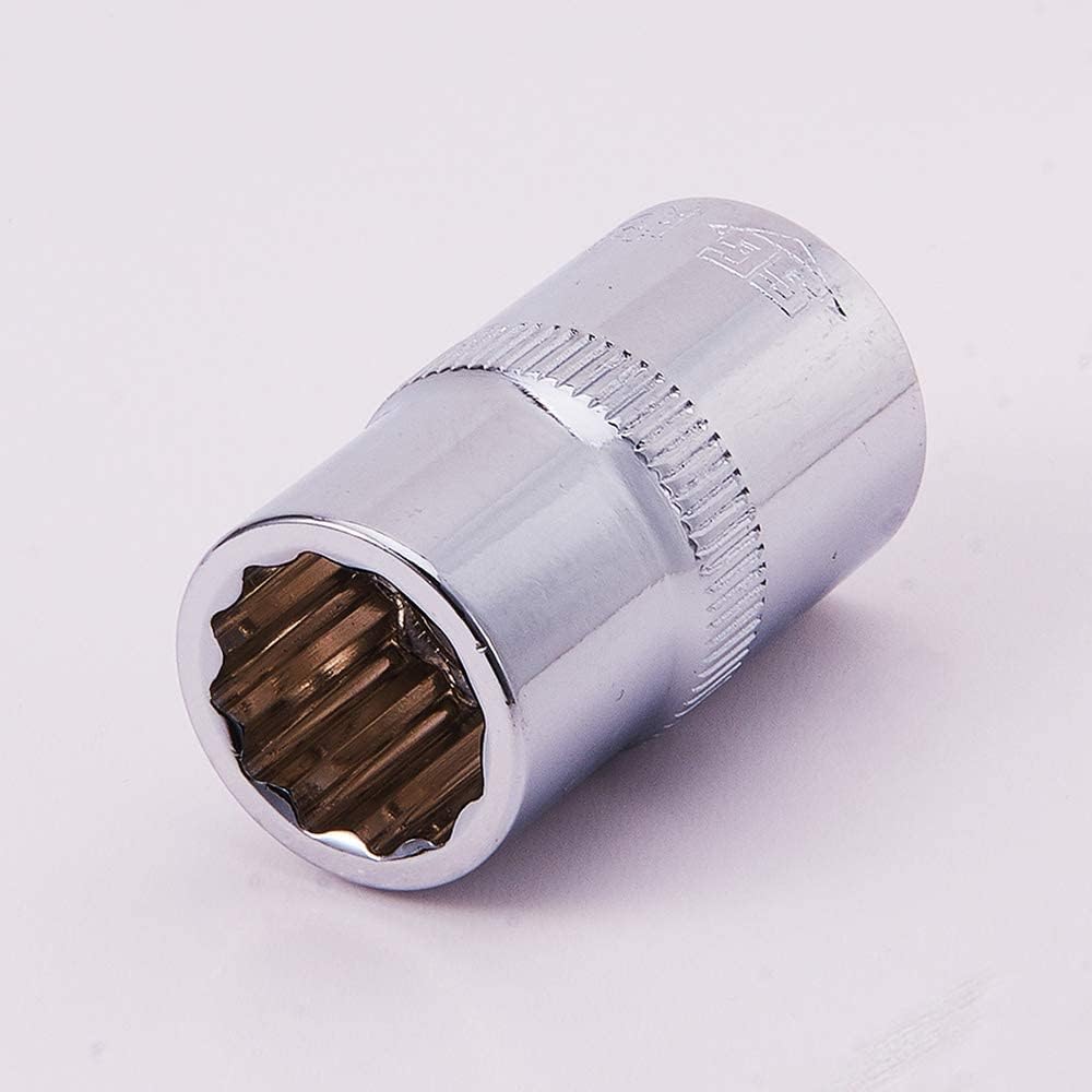 Auniwaig 1/2" Drive 14mm 12-Point Shallow Socket, Metric Chrome Vanadium Steel Torx Socket for Ratchet Wrench & Power Drill 5PCS