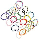 HOMSFOU Anillos de Cuentas Iridiscentes para Mujer, Anillo Creativo de Vidrio, Adecuado para Uso Diario y Fiestas, Tamaño 2.30X2.30X0.50Cm Color Aleatorio