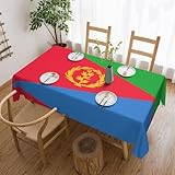 PHAYAH Rechteckige Tischdecke mit eritreischem Flaggenmuster, 137,2 x 183,9 cm, beständig für Restaurant, Picknick, Innen- und Außenbereich, Dekoration, Tischdecke