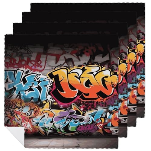 Servilletas de Tela Graffiti Hip Hop 4 Piezas miniatura 1