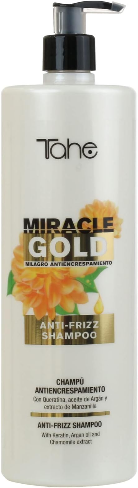 Miracle Gold Anti-Frizz Shampoo with Keratin, Argan Oil, and Chamomile Extract, 1000 ml