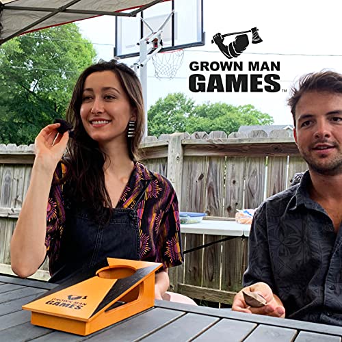 Grown Man Games Mini Cornhole- Portable Cornhole Game - Mini Bean Bag Toss Game - Cornhole Drinking Game - Party Game - Tabletop Cornhole - Desktop Cornhole - Outdoor & Indoor Cornhole Set #TOP5