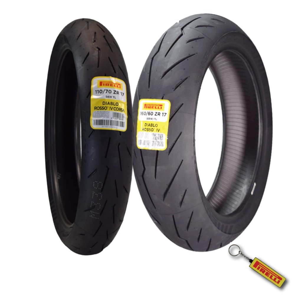 Pirelli Diablo Rosso IV Front &amp; Rear Tire Set 110/70 ZR 17 &amp; 160/60 ZR 17