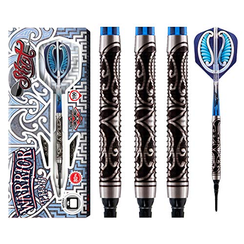 Shot Darts Soft Tip Warrior Tipu (18g/20g) 80% Tungsten Barrels Front Weighted with Secure Grip for Maximum Aerodynamics Professional Dart Set and Flights Made in New Zealand Plastic Tip Bar Darts