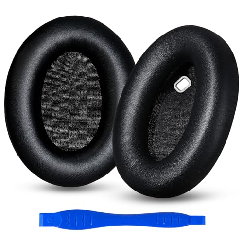 Almohadillas de repuesto Aurivor para auriculares Sony WH-1000XM4, fundas para orejeras con cuero sintético suave, espuma viscoelástica para aislamiento acústico, grosor aumentado y diseño compatible con sensores (Negro) miniatura 1