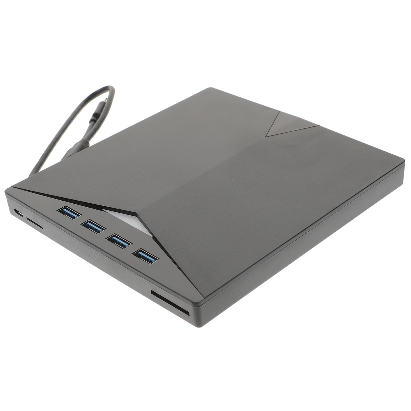 Mikikit Grabadora de CD y DVD Externa USB 3.0 para Portátil, Lector de Discos, Diseño Antideslizante, Almacenamiento de Cable, Negro