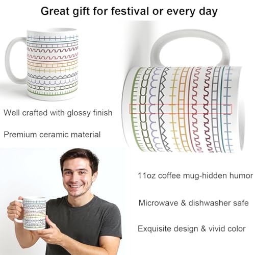 Taza de cerámica 11 oz con mensaje divertido multicolor miniatura 2