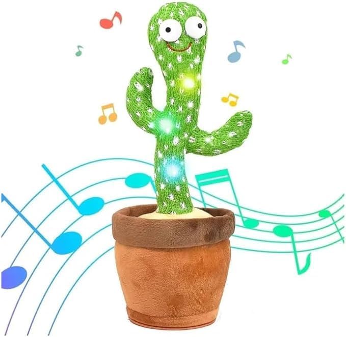 Generic V Dancing Cactus Toy, Talking Cactus Toy and Gift for Baby Girls Boys divertido, Puede Cantar y bailar; el Cactus canta, repite, Baila, graba, LED (Canciones), Green
