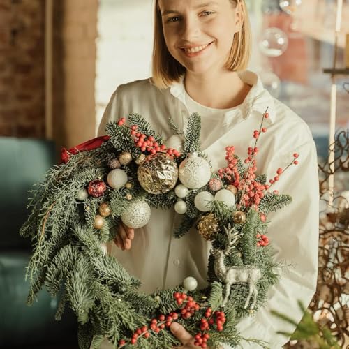 Pack Large Christmas Wire Wreath Ring 16 inch Metal Wire Wreath