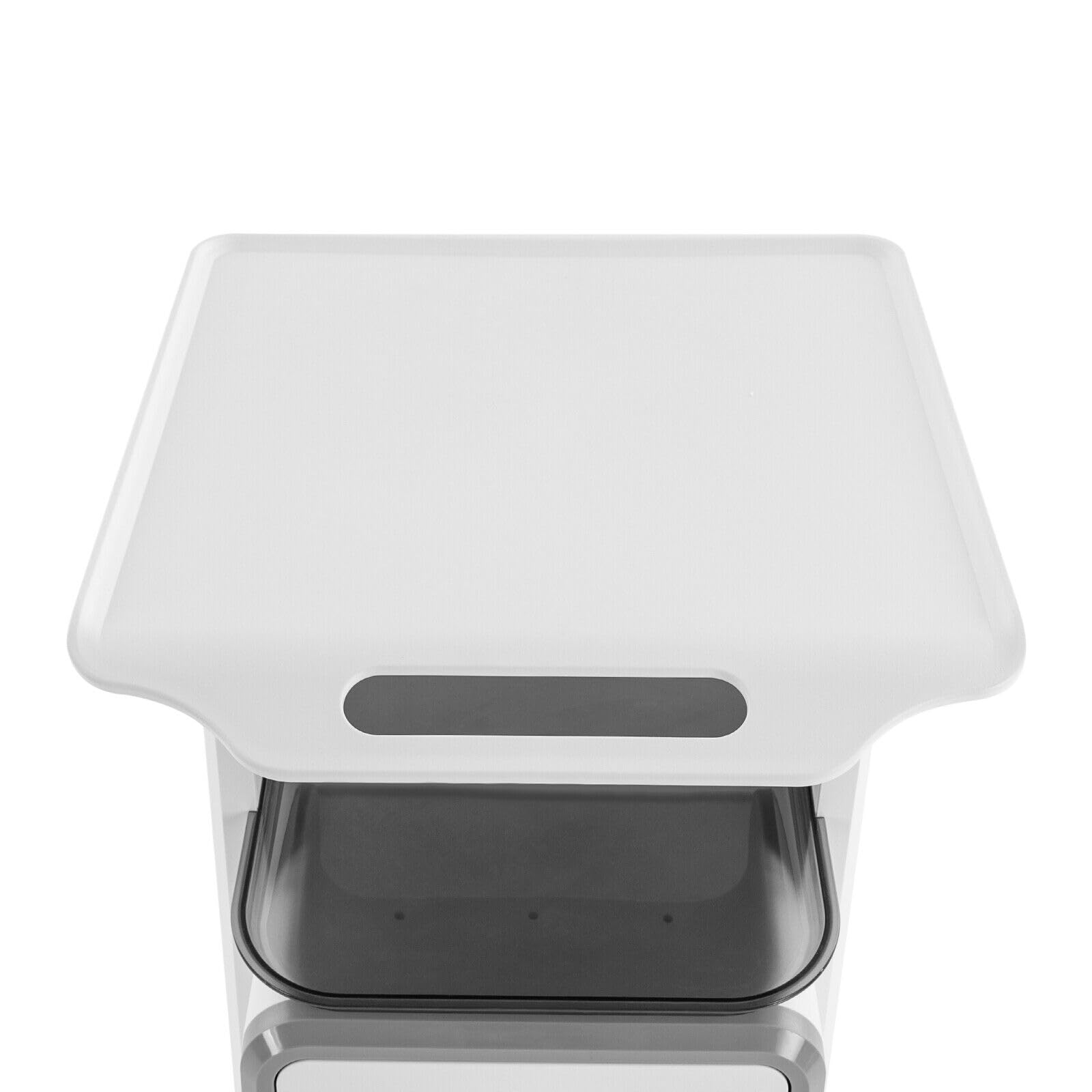 Chariot médical avec 2 tiroirs et étagère supérieure - Chariot de laboratoire ABS - Chariot de salon - 60 kg - Chariot de service médical pour laboratoire, clinique, hôpital, salon