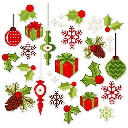 Printed Layout & Die Cuts Kit - Christmas Basics Layouts - By Miss Kate Cuttables - 6-2 Page 12"X12" Layouts On 80Lb Specialty Paper & 30 Coordinating Die Cuts - Exclusive Original Matching Kit #TOP2